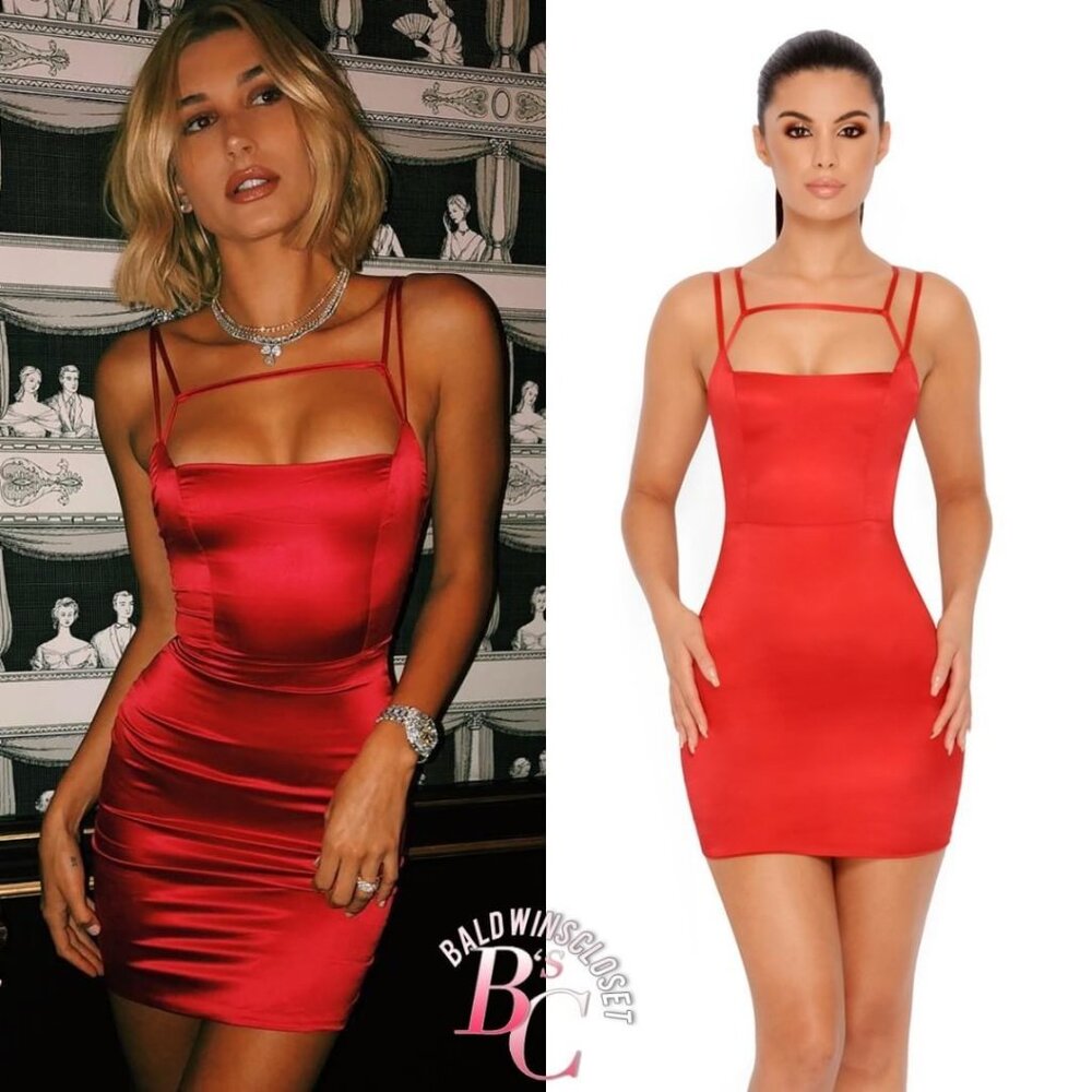 OH POLLY Run The Show Satin Mini Dress Red